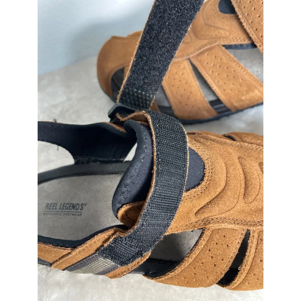 Reel Legends Guillermo Mens Brown Leather Fisherman Sandals 13M BM10170